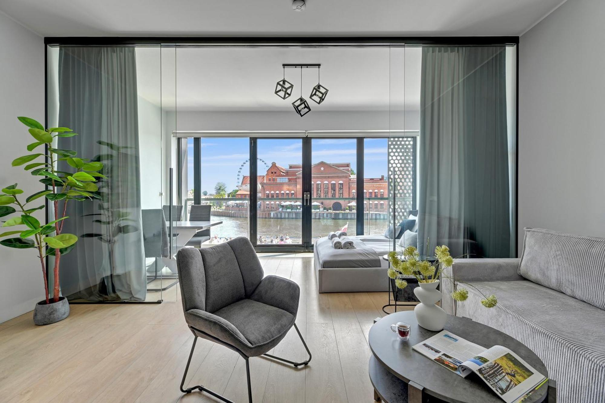 Symfonia Amazing River View Apartment By Downtown Apartments Gdańsk Eksteriør billede