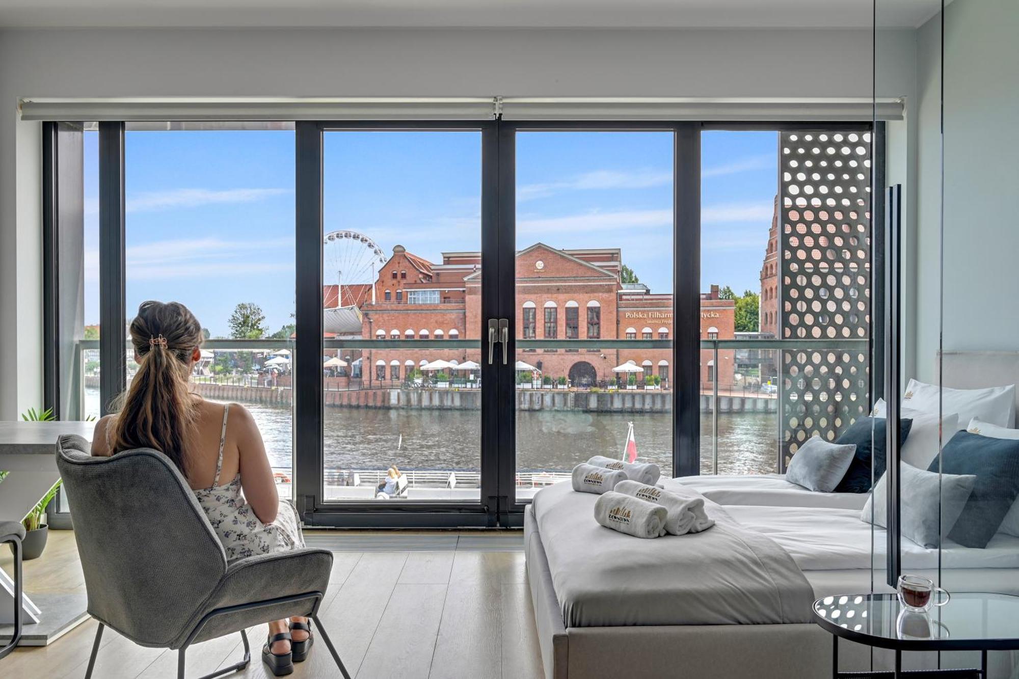 Symfonia Amazing River View Apartment By Downtown Apartments Gdańsk Eksteriør billede