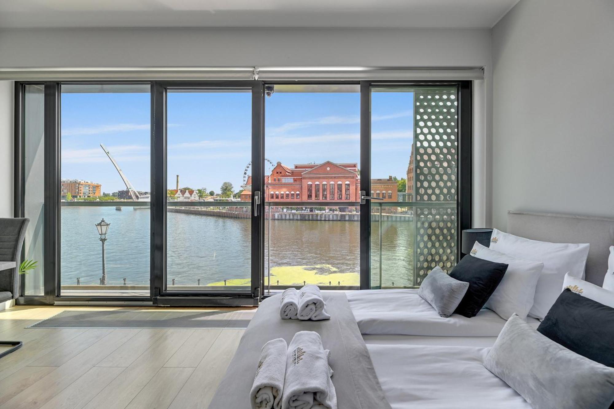 Symfonia Amazing River View Apartment By Downtown Apartments Gdańsk Eksteriør billede