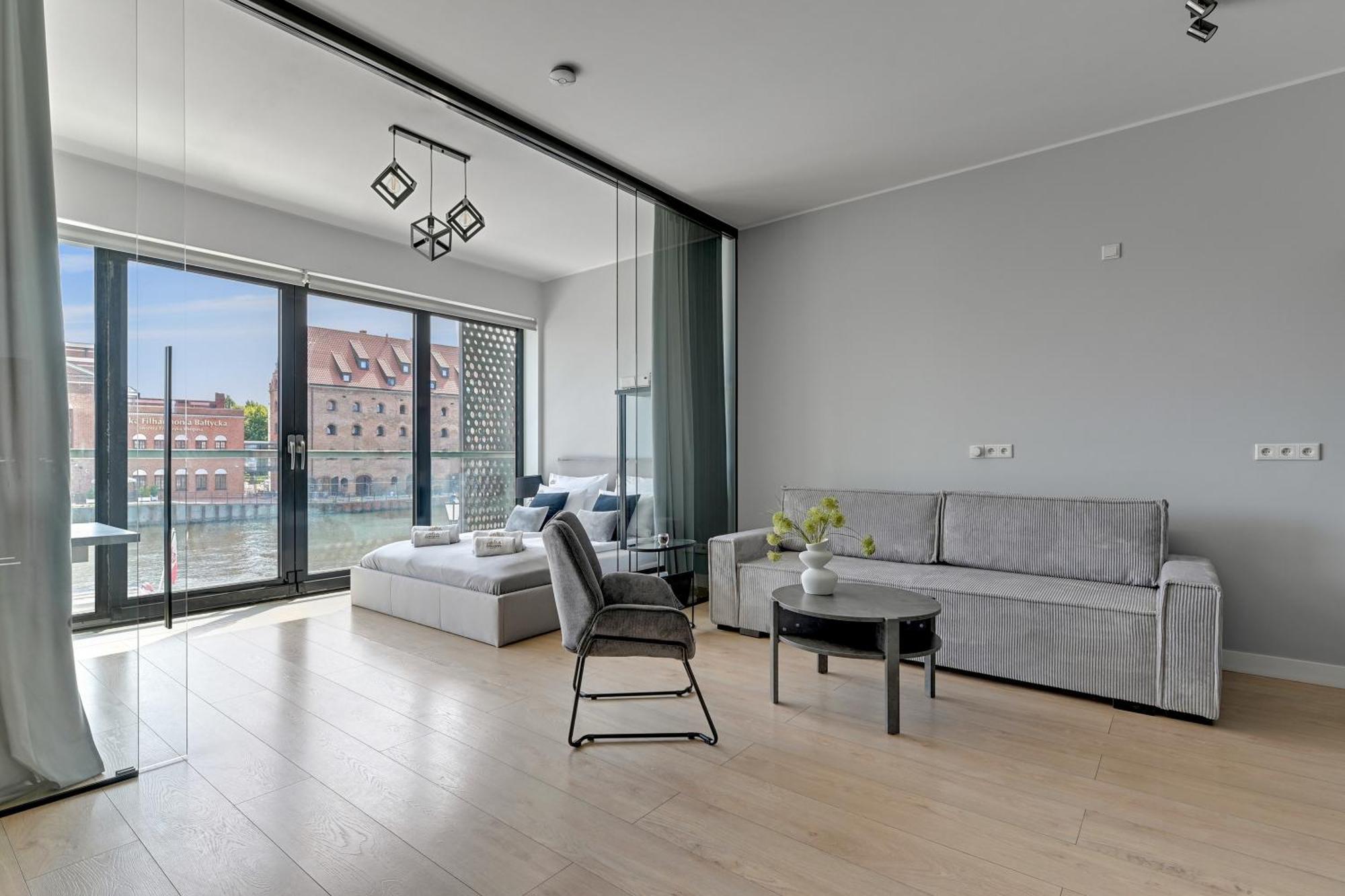 Symfonia Amazing River View Apartment By Downtown Apartments Gdańsk Eksteriør billede